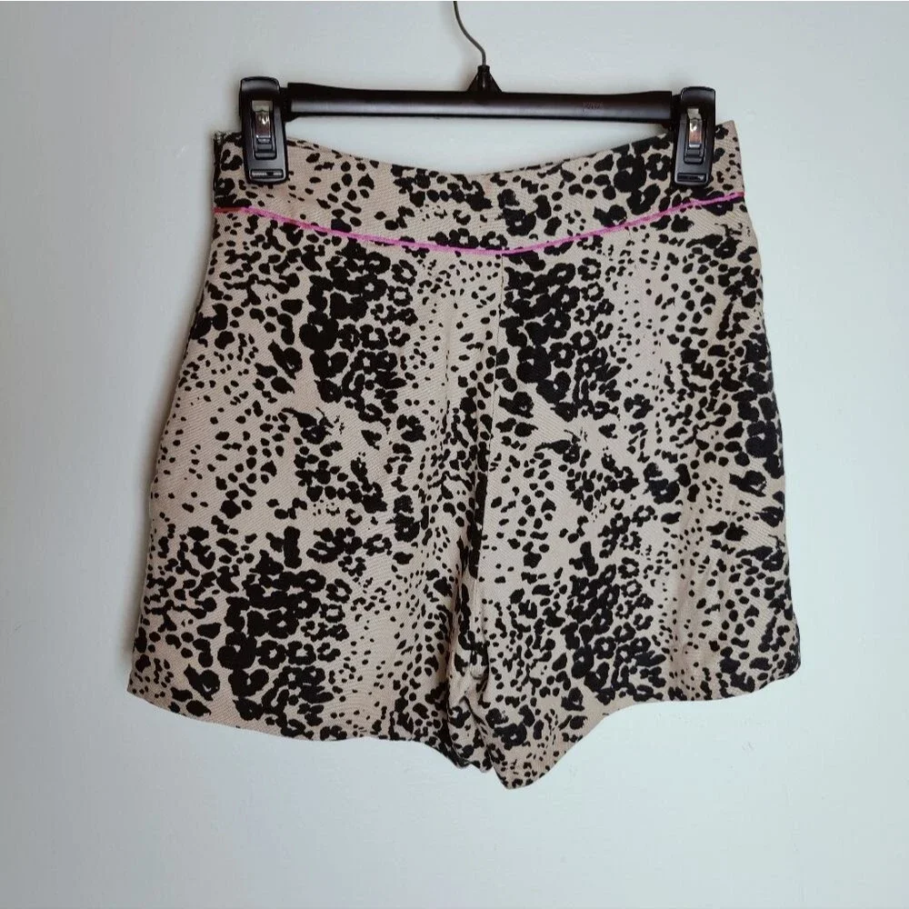 Re-Imagined by J. Crew High Waisted Leopard Print Trouser Shorts, Size 0